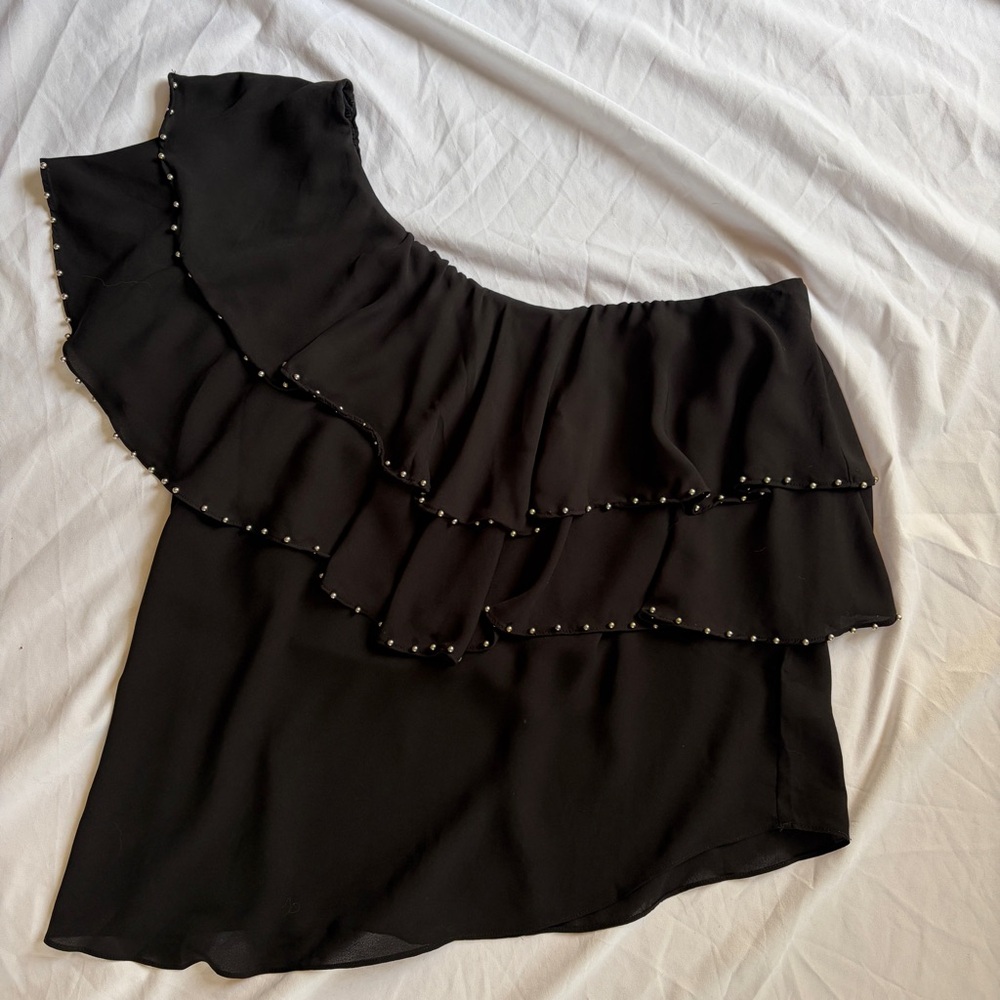 Lucky Brand Studded One Shoulder Top